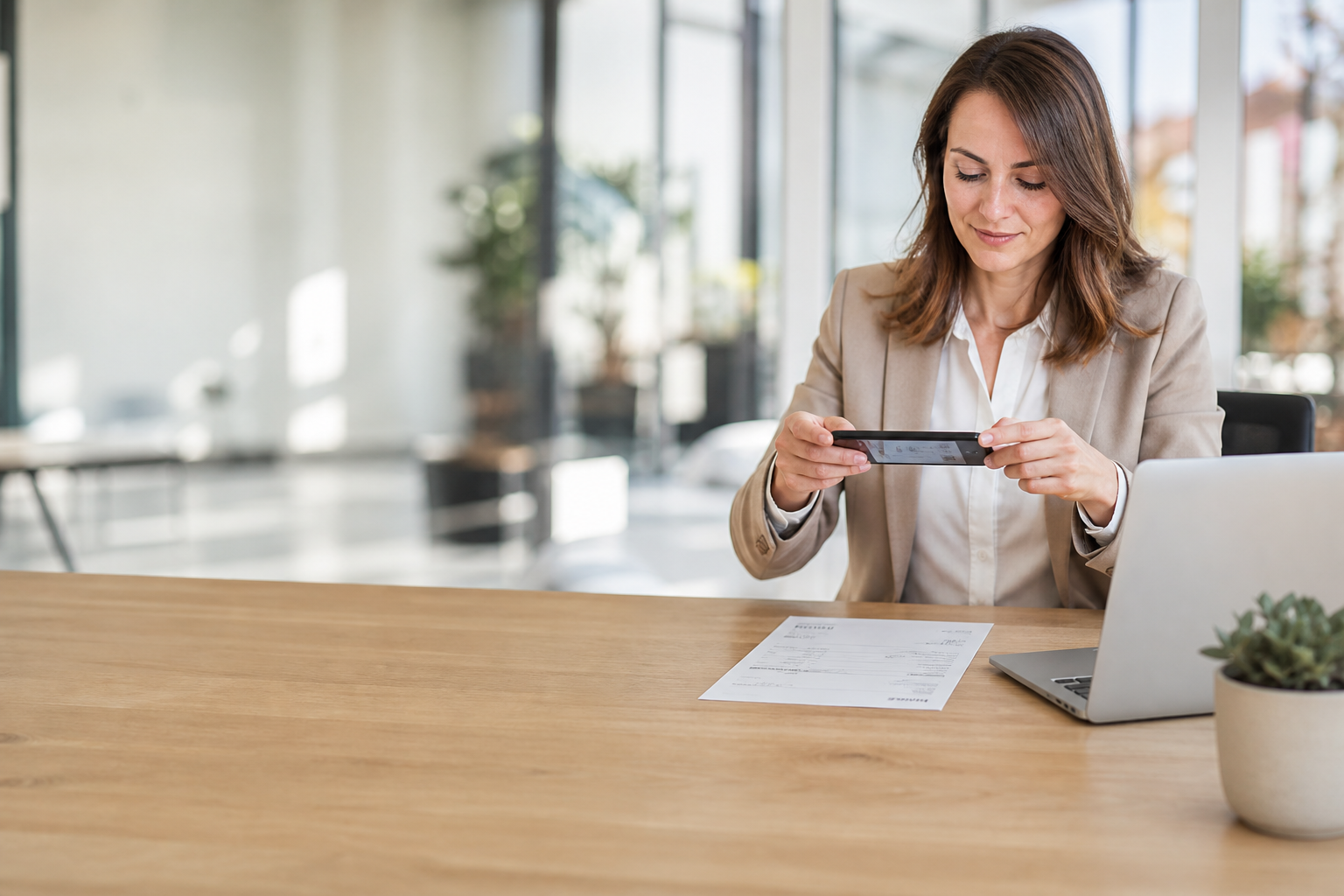 Professional capturing an invoice with Snap Bill